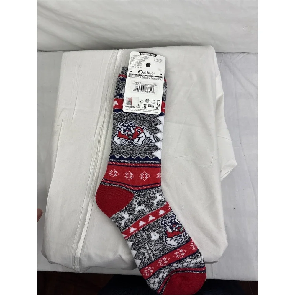 1 Pair For Bare Feet‎ Quarter Sock Fresno State Bulldogs L Team Colors